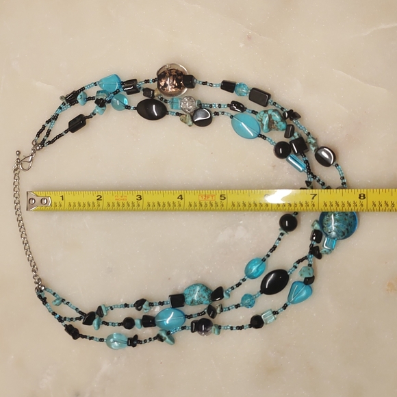 BOGO! Turquoise Colorful 3 Strand Beaded Necklace - Picture 8 of 8